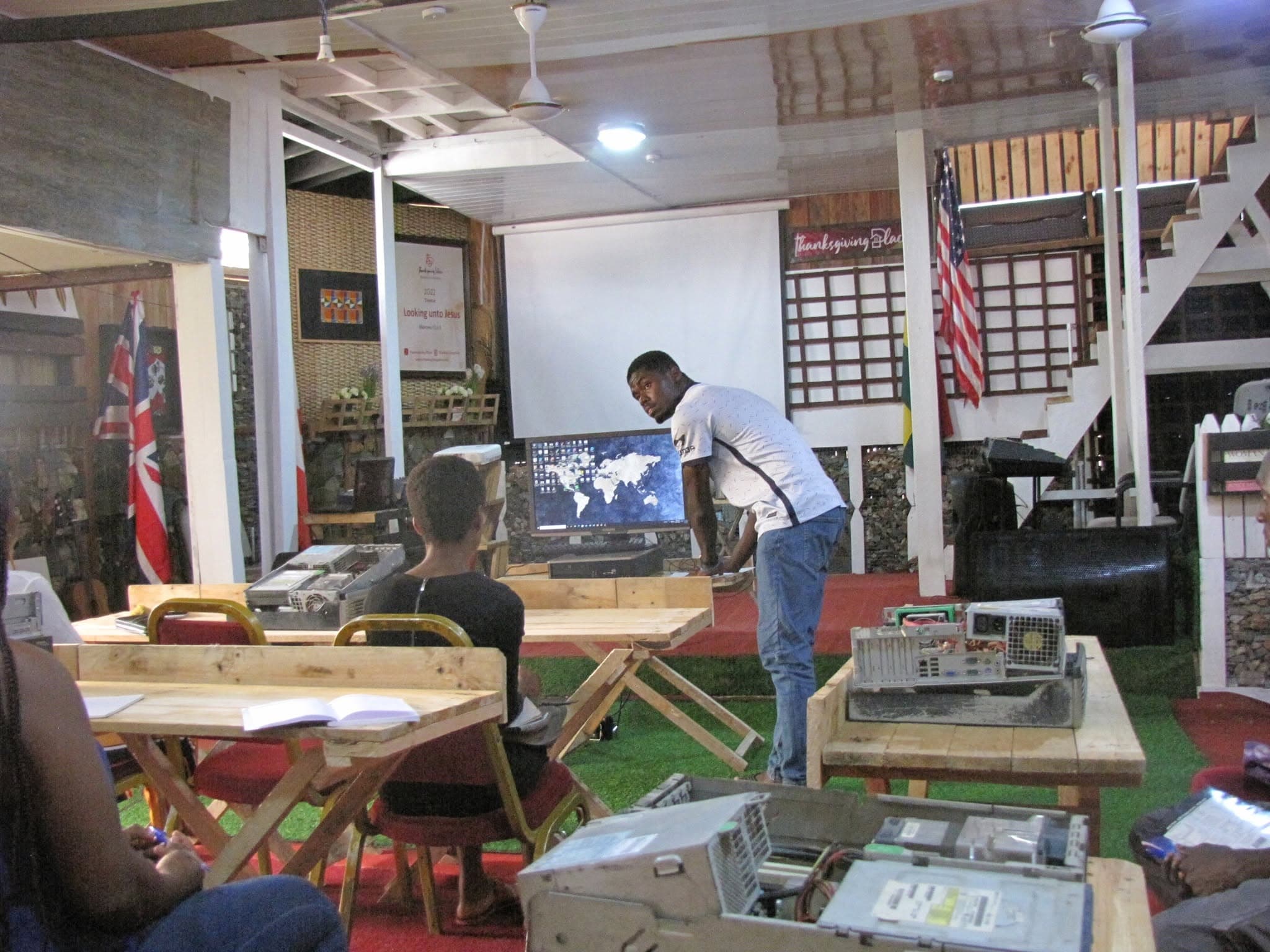 Learners at a hands-on computing session